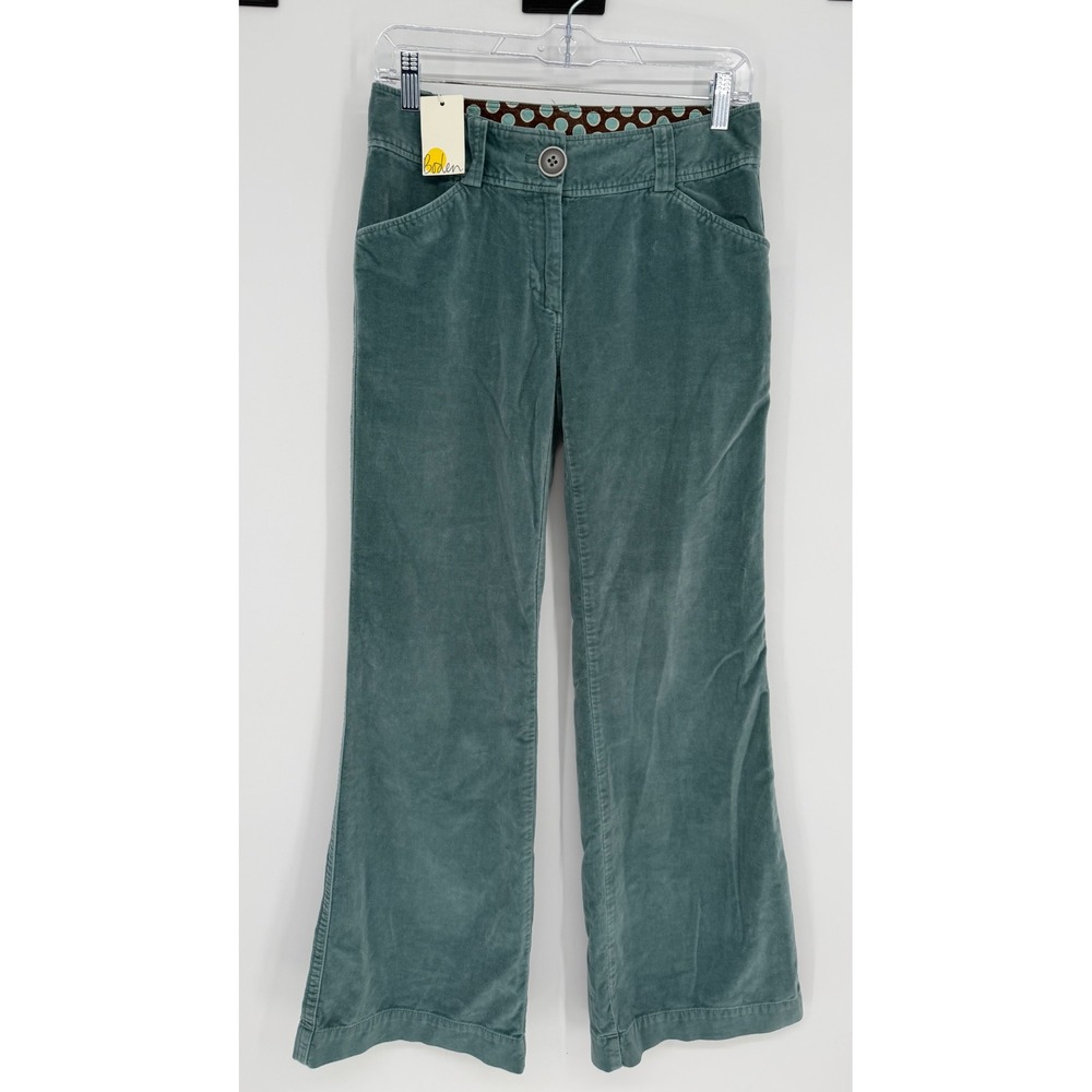 Boden Velvet Wide Leg Pants Teal Blue Bohemian Festival Fall Western 8R